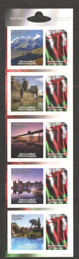 (image for) UK0056 North Wales Universal Mail Stamps Dated: 06/12 - Click Image to Close